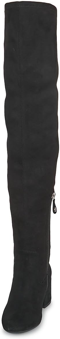 (37.5) Botas Cano Alto Geox D Eleana I com Salto para Mulher - Camurça Negro