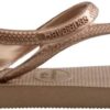 (37/38) Sandálias Havaianas Flash Urban Tiras Metálicas Cruzadas Mulher Rose Gold
