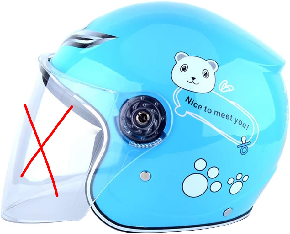 Capacete de Moto para Crianças KENANLAN Ergonómico para Inverno Azul