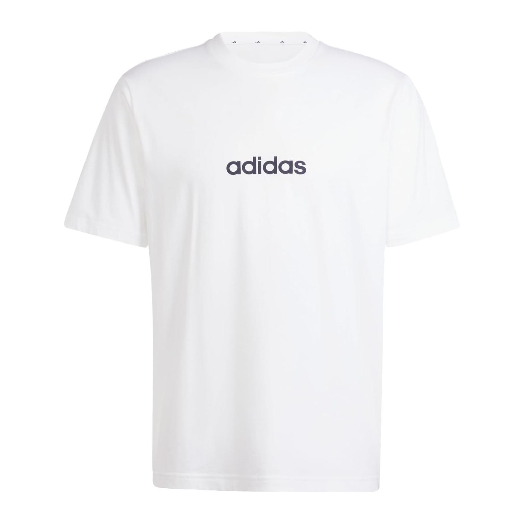 (XS) T-Shirt adidas Essentials Linear Single Jersey TeeBranco/Preto