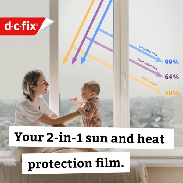 Película Solar Estática 90×200 cm - Proteção UV 99% Redução de Calor e Privacidade para Janelas d-c-fix