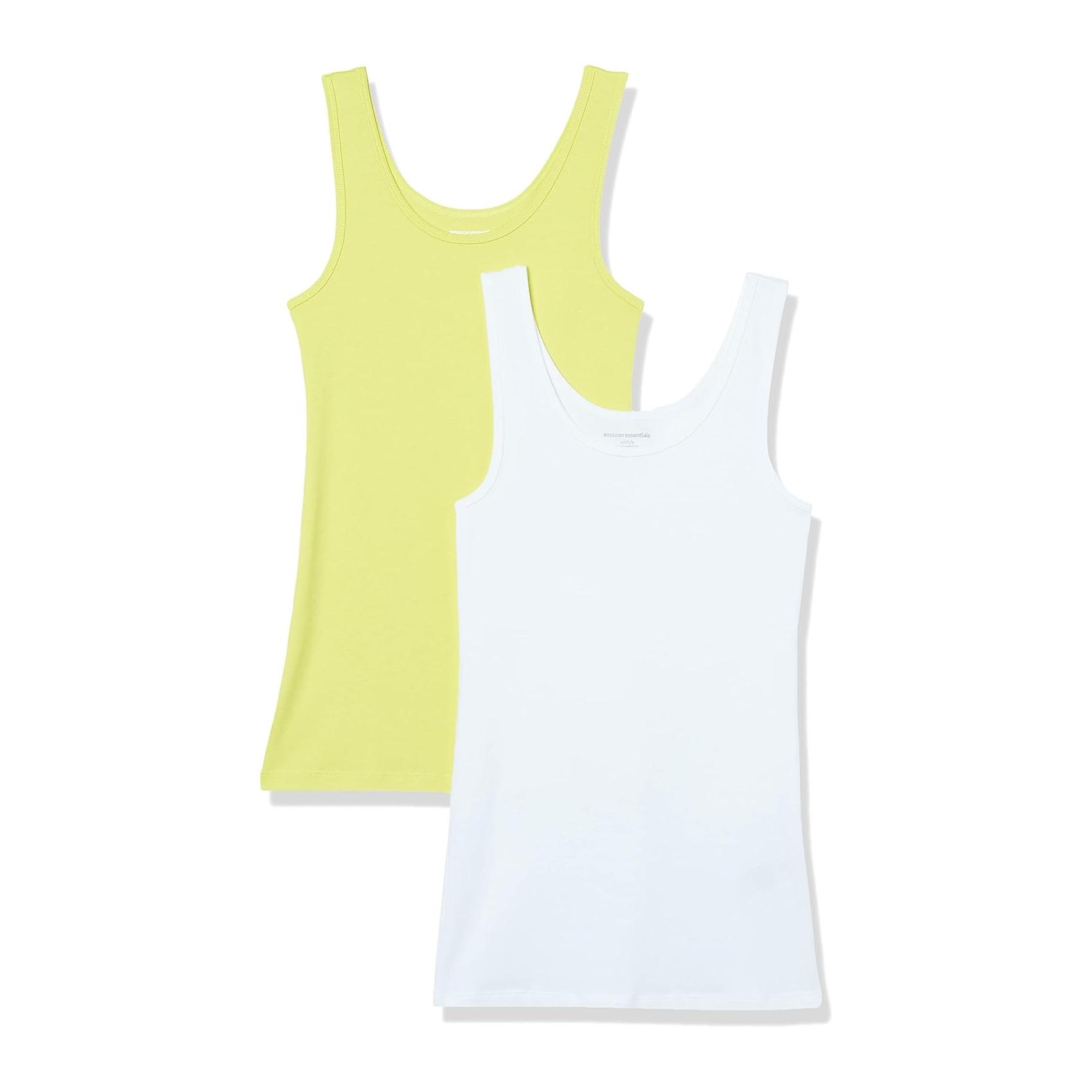(M) Top Justo Amazon Essentials Pack 2 Amarelo e Branco