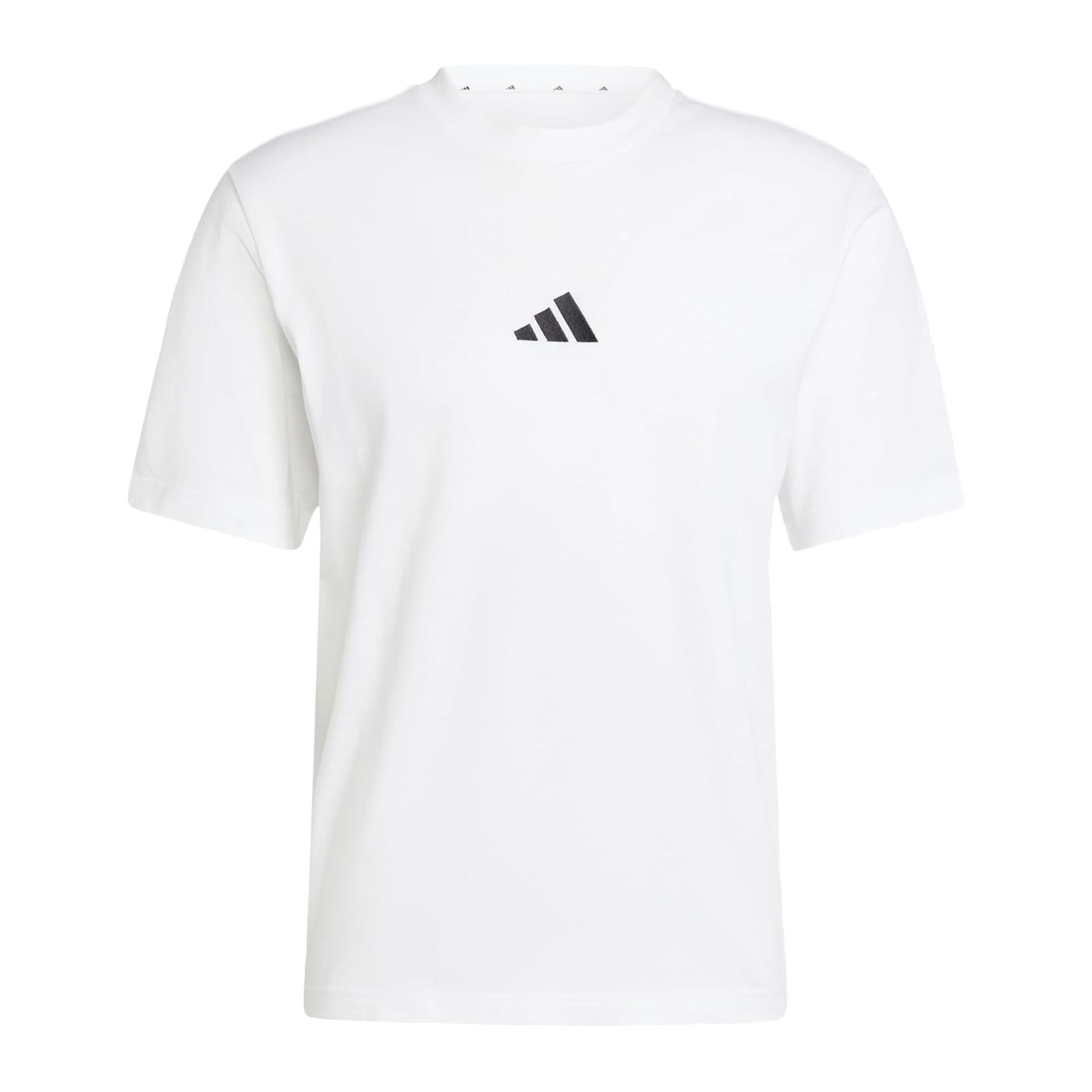(M) T-Shirt adidas Essentials Small Logo Single Jersey Branco e Preto Homem