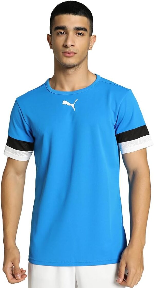 (S) Camisola Desportiva PUMA Teamrise Azul Elétrico Preto e Branco