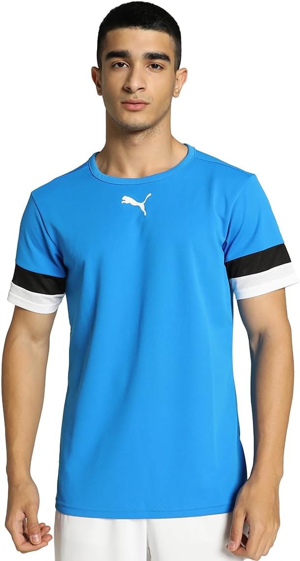 (S) Camisola Desportiva PUMA Teamrise Azul Elétrico Preto e Branco