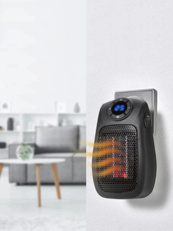 Aquecedor com ventilador Elétrico de encaixe cerâmico 600W função temporizador