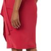 (XL) Vestido com falso cruzado com gola barco e manga Amazon Essentials Himbeerrot
