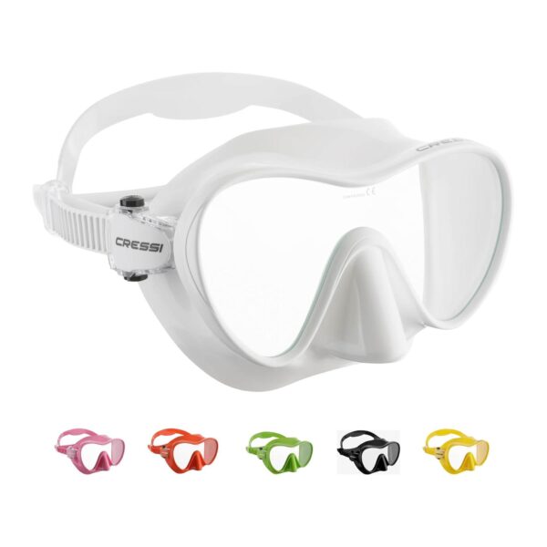 Máscara Mergulho Cressi F1 Unissexo Adulto Monocristal Frameless Branca
