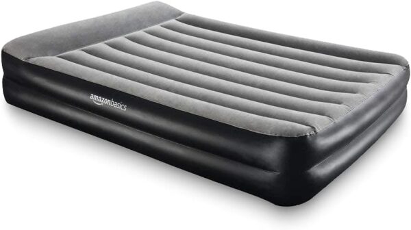 Colchão Insuflável Duplo Amazon Basics com Bomba Integrada – 203×152×46 cm, até 300 kg (Cinza)