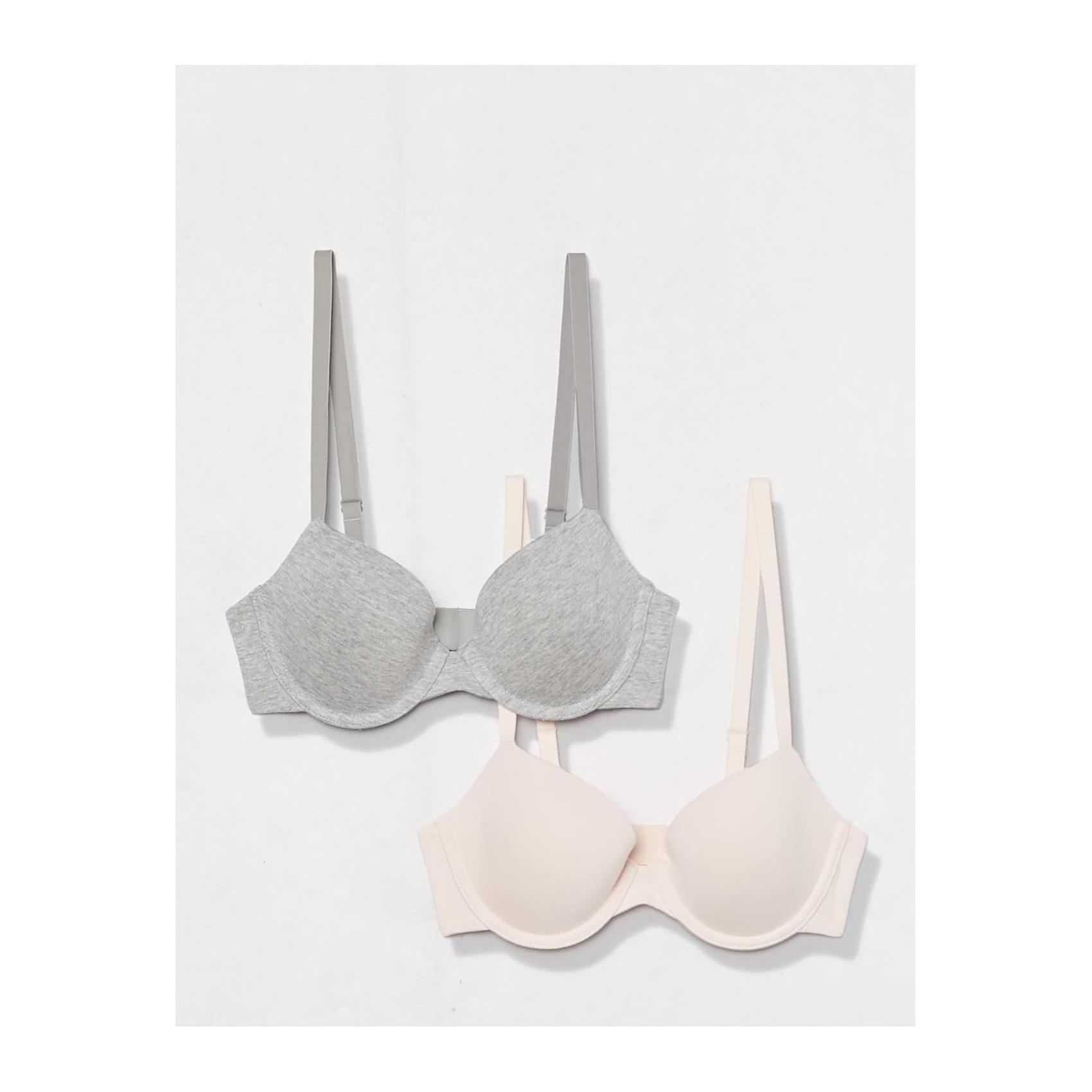 (85C) Sutiã Algodão Amazon Essentials Pack 2 Cinzento e Rosa