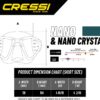 Máscara Mergulho Cressi Nano Crystal Unissexo Adulto Silicone Transparente Amarelo