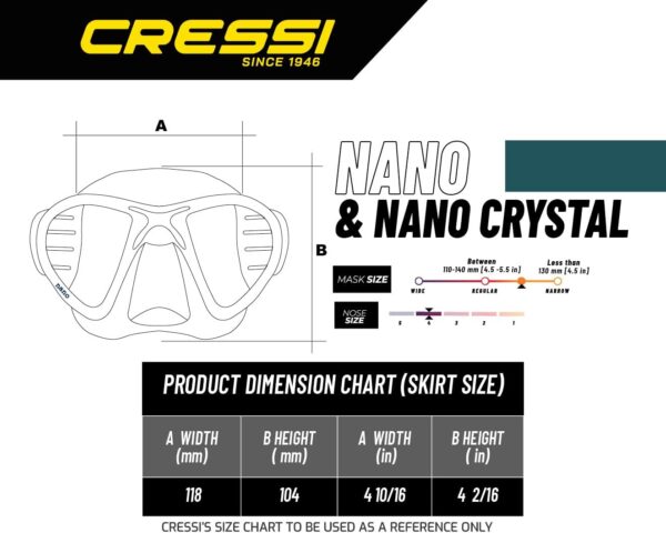 Máscara Mergulho Cressi Nano Crystal Unissexo Adulto Silicone Transparente Amarelo
