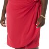 (XL) Vestido com falso cruzado com gola barco e manga Amazon Essentials Himbeerrot