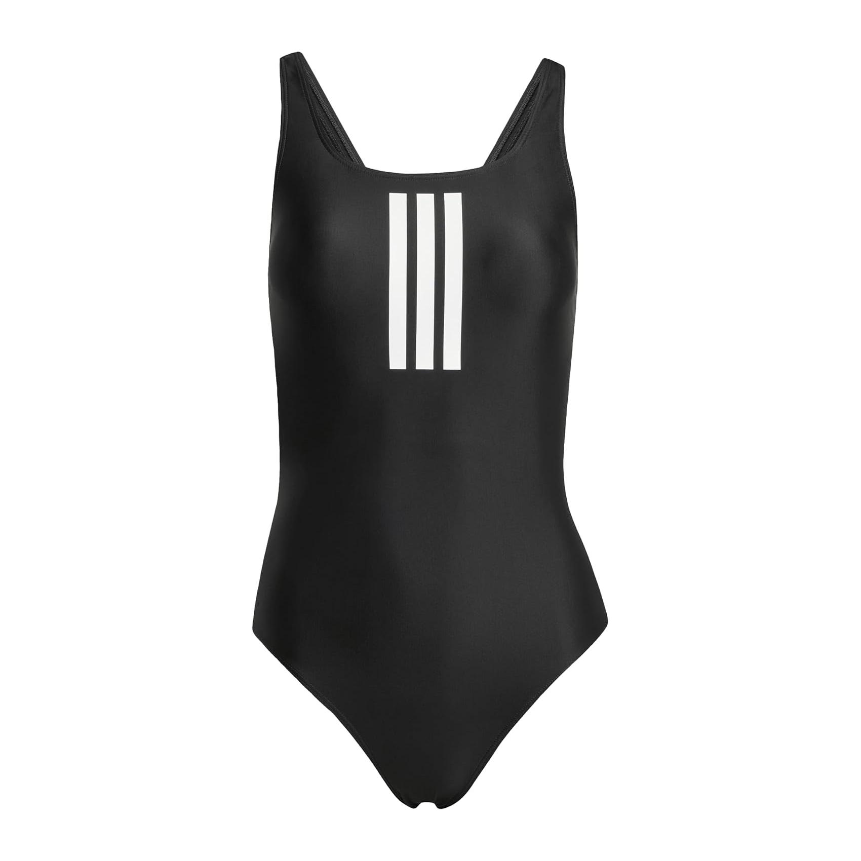 (M/42) Fato de Banho adidas 3-Stripes V-Back Corte Justo Tecido Infinitex Preto e Branco