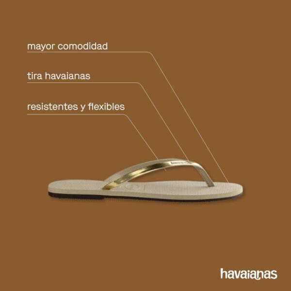 (39/40) Sandálias Havaianas You Metallic Tiras Metálicas Tacão Pequeno Mulher