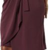 (XL) Vestido cruzado clássico com mangas curtas para Mulher Amazon Essentials Bordô