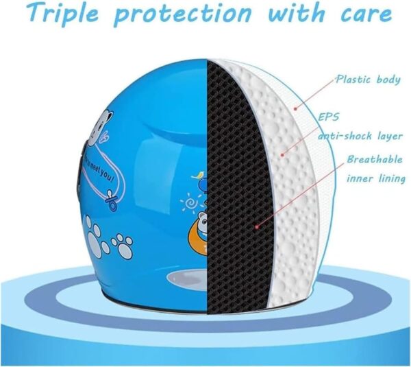 Capacete de Moto para Crianças KENANLAN Ergonómico para Inverno Azul