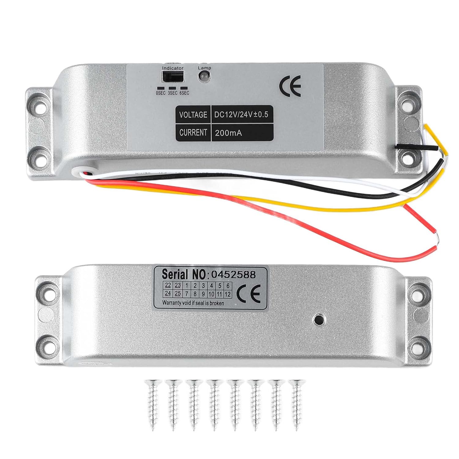 Fechadura Elétrica de Trinco 12V–24V para Porta – Liga de Alumínio, para Controlo de Acessos
