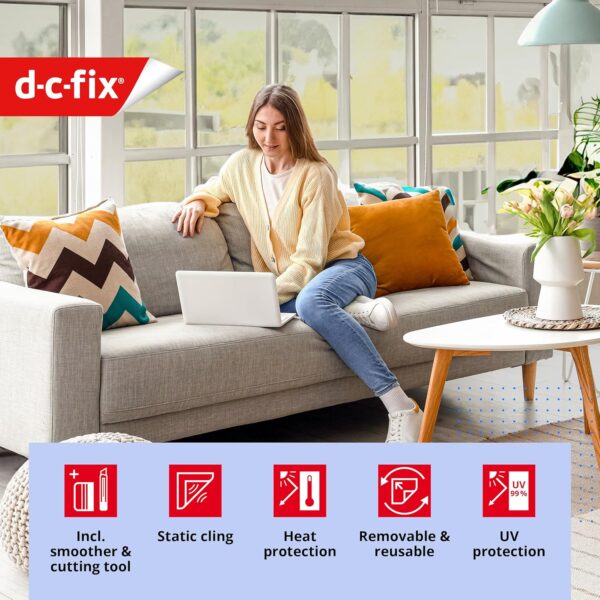 Película Solar Estática 90×200 cm - Proteção UV 99% Redução de Calor e Privacidade para Janelas d-c-fix