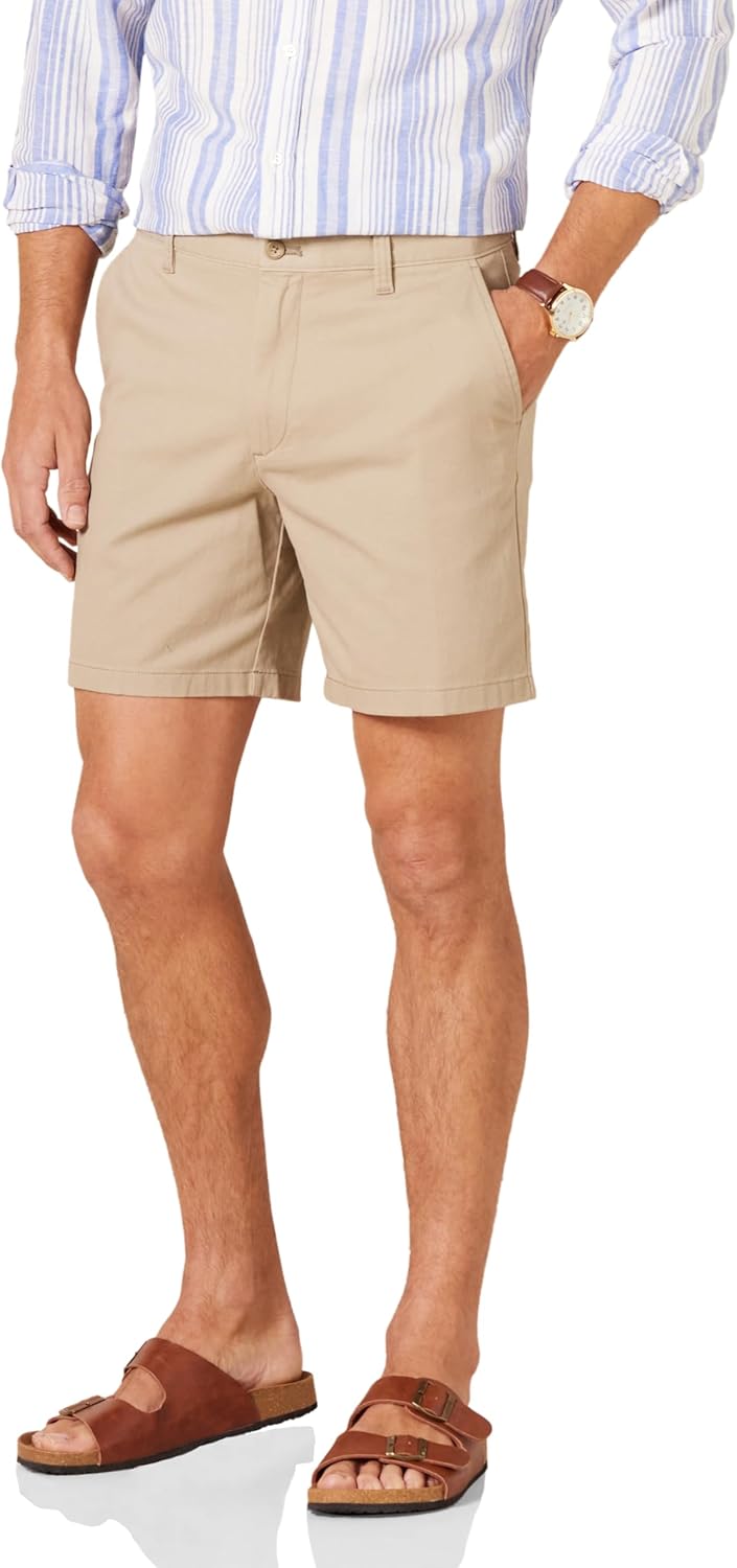 (40W) Calções Chino Slim Amazon Essentials Castanho - Homem
