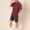 (L) Polo Algodão Piquet Amazon Essentials Corte Regular Bordeaux Homem