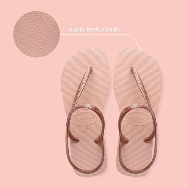 (43/44) Sandálias Havaianas Flash Urban Mulher Tiras Metálicas Ballet Rose