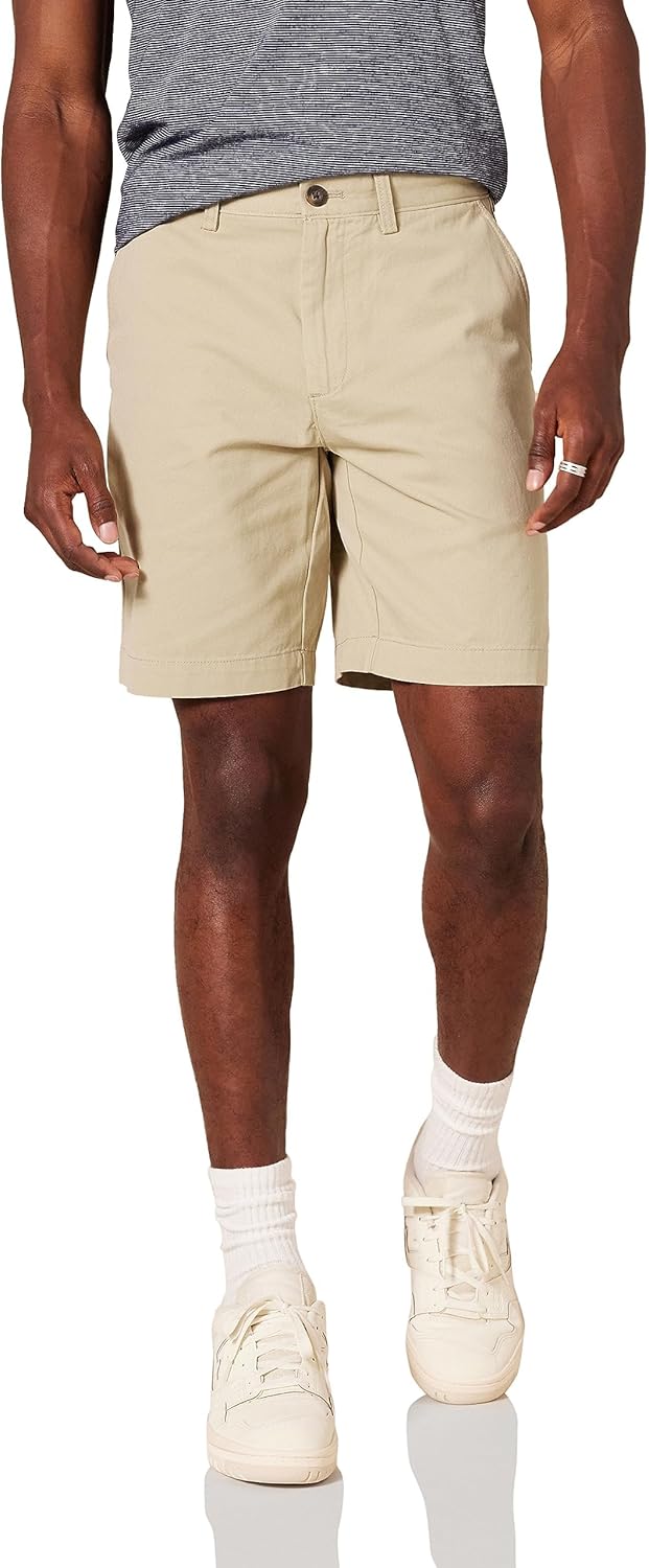 (40W) Calções Chino Corte Slim Amazon Essentials Kaki