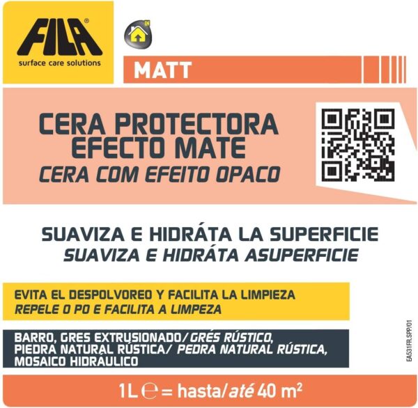 Cera Protetora com Efeito Natural 1L Fosco Ideal para Barro Grés Extrusado Pedra