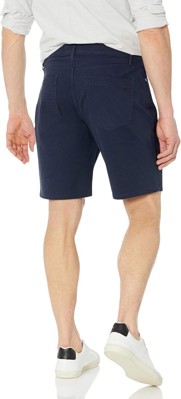 (34W) Calções Curtos Tecido Elástico Corte Reto com 5 bolsos Amazon Essentials Azul Meia-Noite