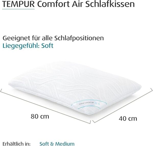 Almofada TEMPUR Comfort Air Soft 80 X 40 cm Suave e Transpirável