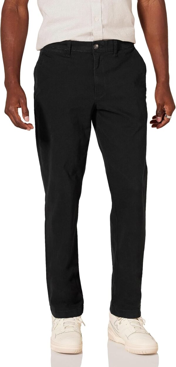 (42W/30L) Calças Chino Elásticas Informais para Homem Amazon Essentials Preto
