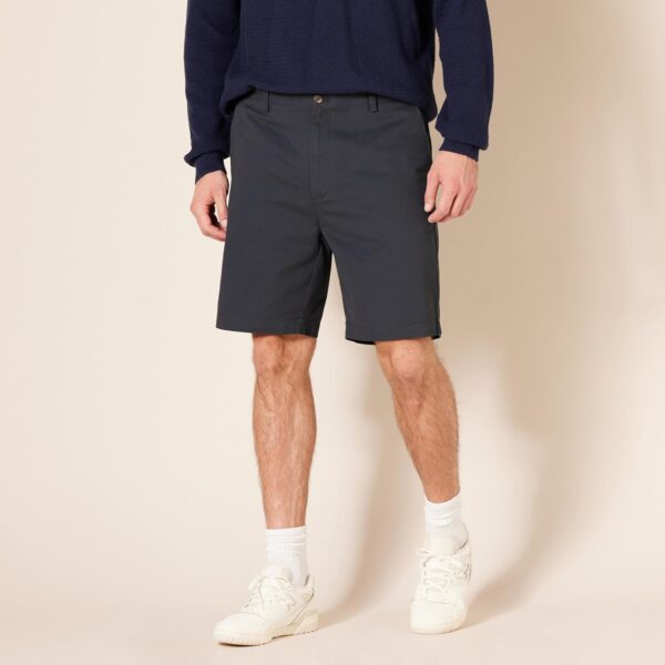 (32W) Calções Chino Corte Clássico Escuro Azul Marinho Amazon Essentials