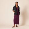(XXL) Vestido Longo Jersey Decote em V Abertura Lateral Amazon Essentials