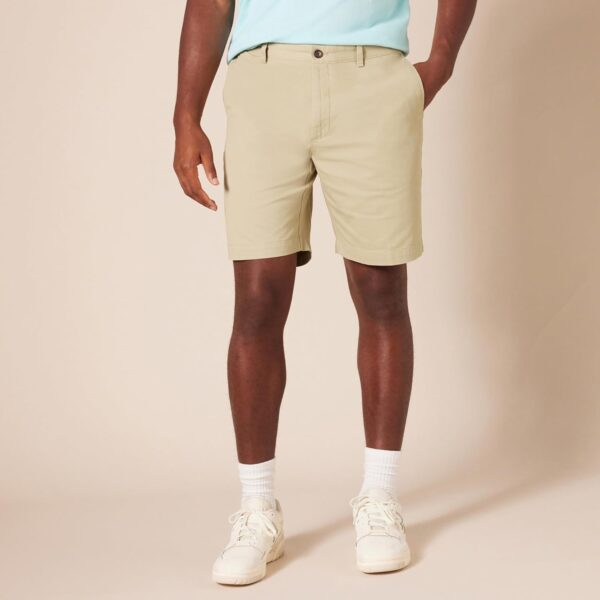 (40W) Calções Chino Corte Slim Amazon Essentials Kaki