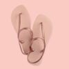 (43/44) Sandálias Havaianas Flash Urban Mulher Tiras Metálicas Ballet Rose