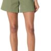 (42-44W) Calções Mulher Tiro Alto Corte Reto Verde Oliva Amazon Essentials