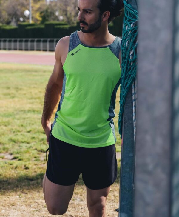 (L) T-shirt Desportiva Asioka Elba Sem Mangas Verde Fluorescente