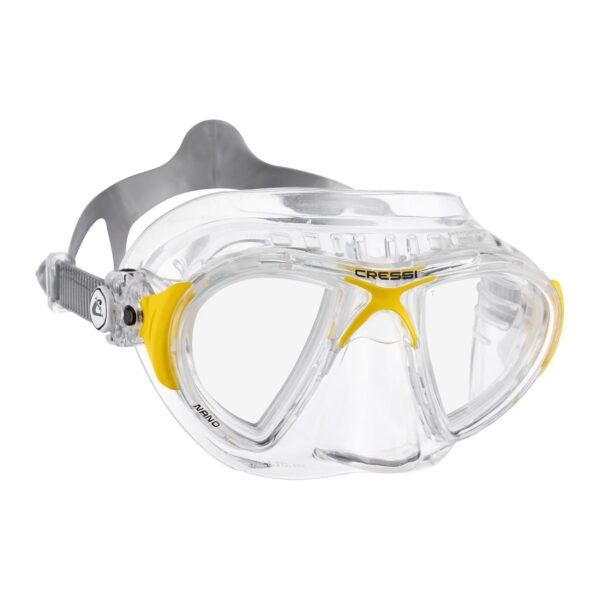 Máscara Mergulho Cressi Nano Crystal Unissexo Adulto Silicone Transparente Amarelo