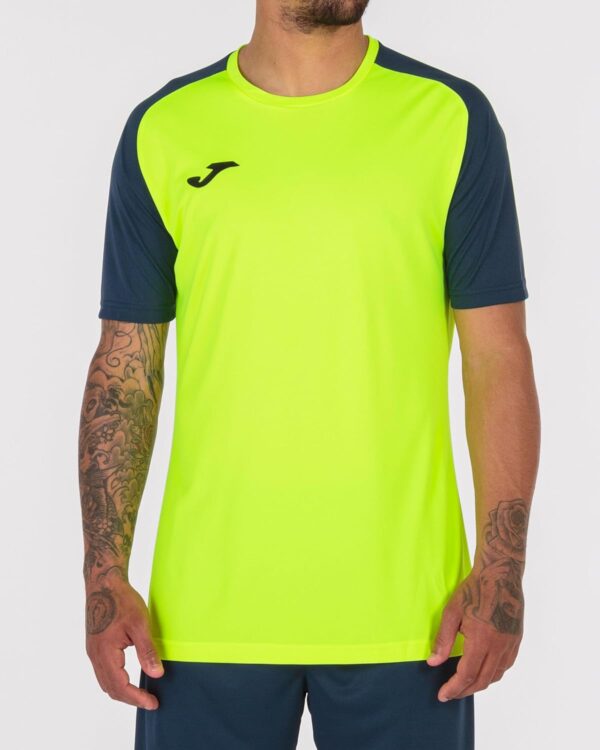 (M) T-Shirt Desporto Joma Academy Iv Amarelo Fluor/Marinho