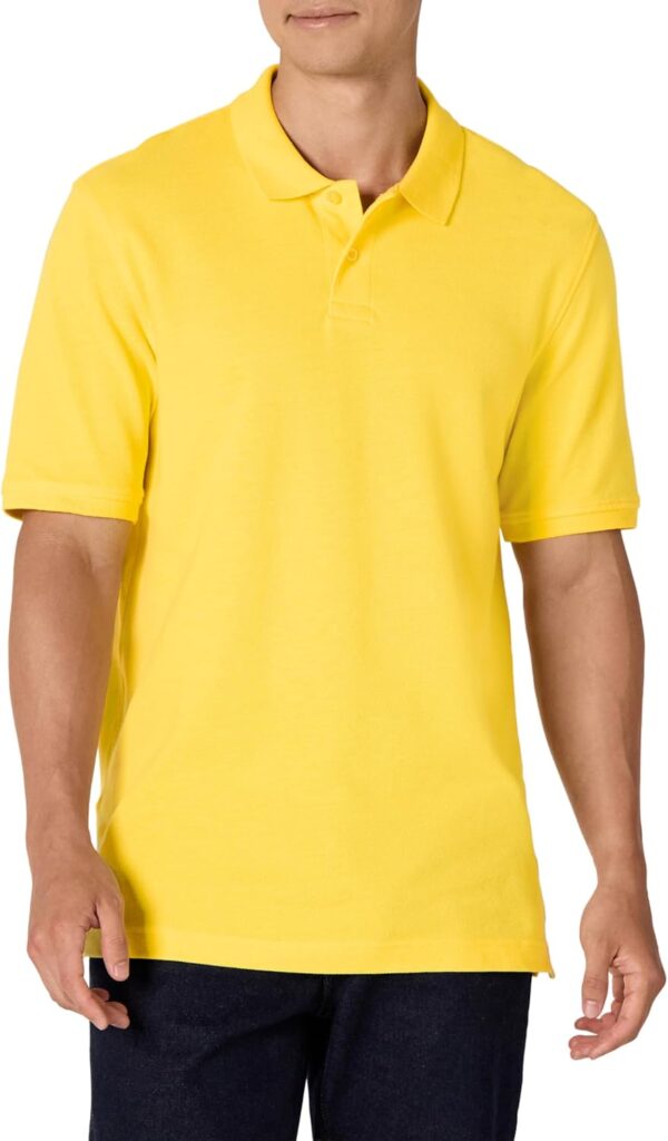 (L) T-Shirt polo algodão corte regular Amazon Essentials Amarelo