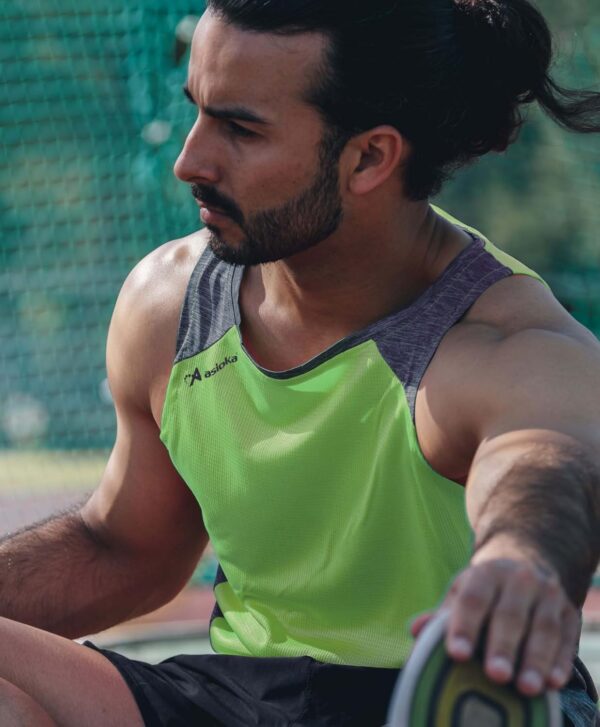 (L) T-shirt Desportiva Asioka Elba Sem Mangas Verde Fluorescente