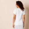 (XL) T-Shirt Regular-Fit Amazon Essentials Decote Redondo Mangas Dobradas Branco Mulher