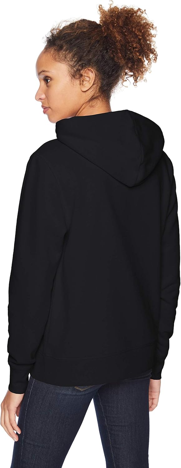 (XL) Sweatshirt com Capuz Amazon Essentials Fleece Corte Regular Preto Mulher
