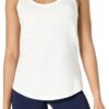 71Q2Brln882L._AC_SL1500_ (M) Top Yoga Active Soft Cotton Amazon Essentials U-Aussado Racerback Relaxed Fit Branco