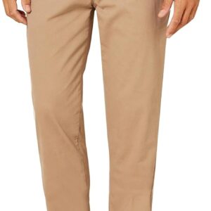 (56W/34L) Calças Chino Elásticas Corte Desportivo Amazon Essentials Castanho Seta Homem