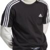 (S) T-Shirt adidas Essentials 3-Stripes Preto/Branco