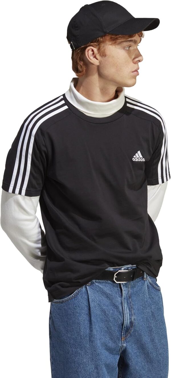 (S) T-Shirt adidas Essentials 3-Stripes Preto/Branco