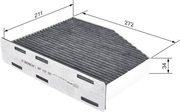 Bosch R2597 - Filtro de habitáculo carvão ativo