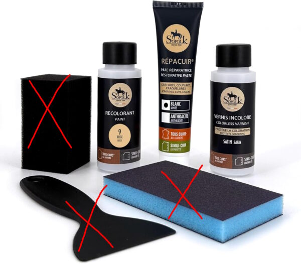 Kit de renovação de couro e couro sintético Bege - Sofolk 9