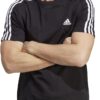 (S) T-Shirt adidas Essentials 3-Stripes Preto/Branco